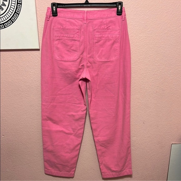 J. Crew Women's High Rise Garment-Dyed Foundry Pants-Barbie Pink Size 8 - Picture 5 of 7